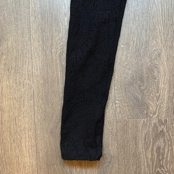 H&M Women's Lace Leggings Tights Skinny Leg Full length Sheer Mesh Black Small - Picture 10 of 15